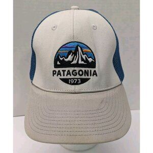 Patagonia Blue Mountain Sunset Logo 1973 Trucker Hat Snapback Baseball Cap
